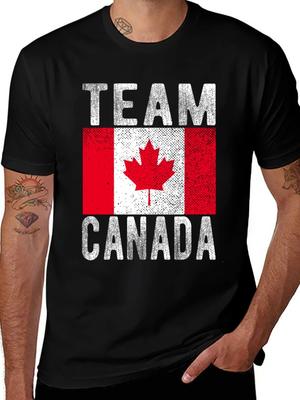Team Canada Flag Printing Men's T-Shirt Fashion Short Sleeve Cotton Tees Funny Tops Summer Sports T-shirt Men Oversize Clothing