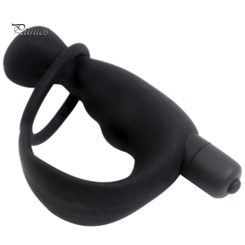 Adult Sex Toy Men Anal Plug Silicone Vibrator Prostate Ring G-Port Massager