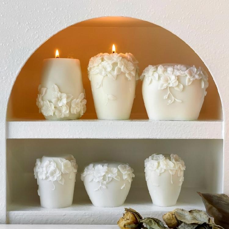 Silicone Molds Candle Making Moulds Handmade Candle Supplies Vine Flower Shape Crafting Molds Jewelry Making Accessories