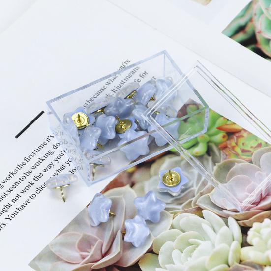 20 pezzi di puntine da disegno con glitter a forma di stella con scatola di immagazzinaggio, puntine da disegno scintillanti per bacheca, bacheca in sughero, parete fotografica, ufficio o casa