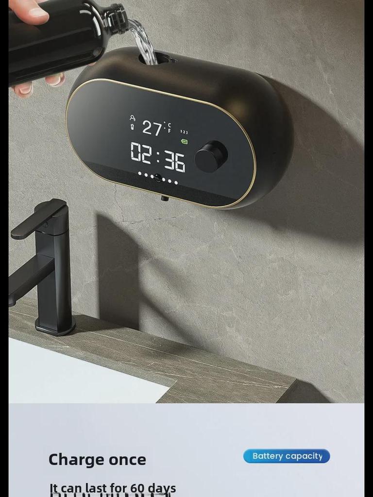 W2 Automatic Wall-Mounted Intelligent Foam Hand Sanitizer Dispenser with Induction Charging