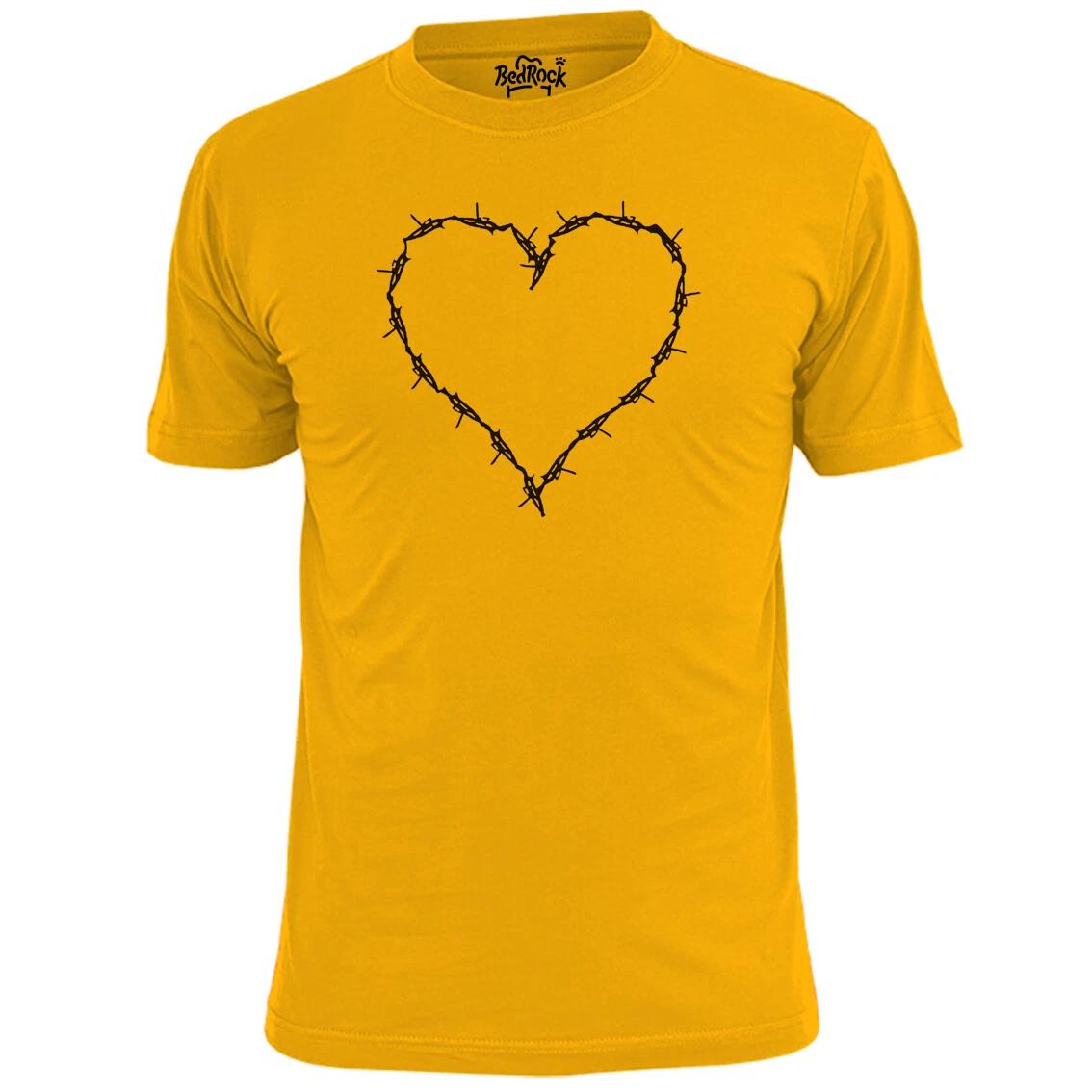 

Mens Barbed Wire Heart T shirt Love Peace S