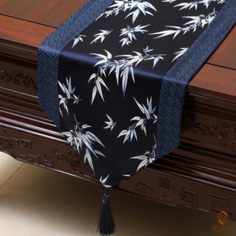 Steagul de masă din brocart țesut în stil chinezesc nou. Steagul de masă modern, simplu, masă rurală, masă de ceai față de masă