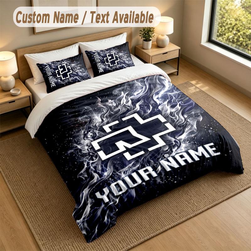 Bedding Set 1 Duvet Cover 2 Pillowcases Rammstein Print Soft Bed Linen Bedroom Decor