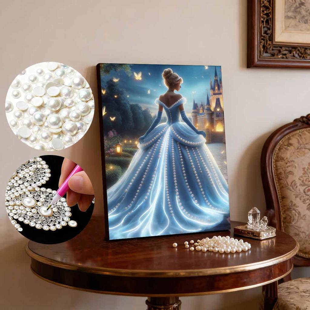 Disney Pearl Painting Princess Sandy Classic Dress 5D Exquisite Landscape Sparkling Painting Craft Home Wall Decoration DIY Handmade Gift