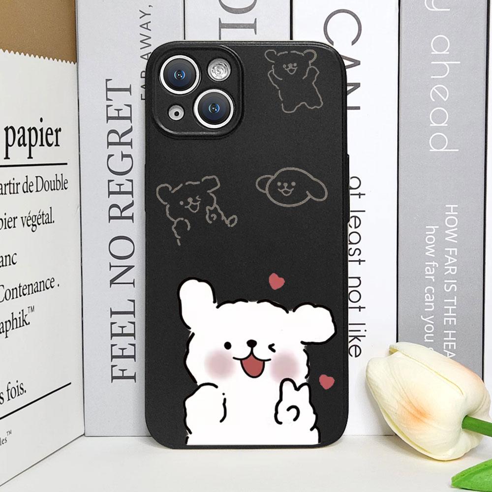 Funny Animal Dog Couple Phone Case for IPhone 11 12 13 14 15 16 Pro Max Mini 7 8 Plus X XS MAX SE2 Soft Cover Paired Fundas Skin