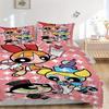 3pcs Powerpuff Girls Printed Quilt Set - Includes 1 Quilt Cover and 2 Pillowcases, Machine Washable - Suitable for All Seasons.F068