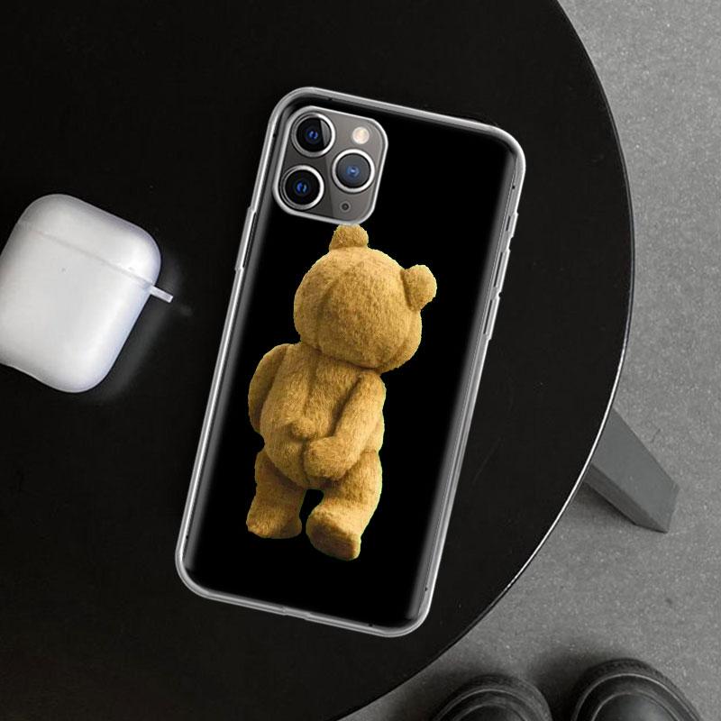Naughty Cute Bear Funny Mascot Phone Case Cover for iPhone 11 12 13 Mini 14 15 Plus 16 Pro Max 17 Air 7 8 + SE Art Customized Fu