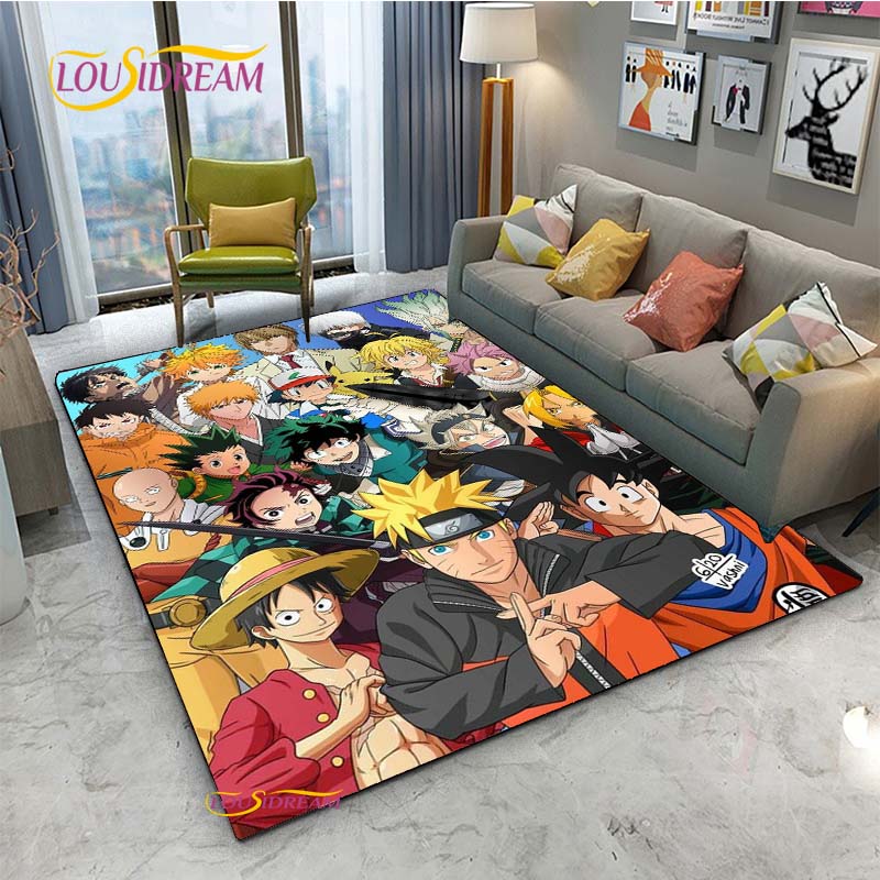 Naruto Cartoon Anime Carpet for Living Room Bedroom Cute Rugs Kitchen Table Door Kids Un-slip Floor Mats Alfombra Birthday gift
