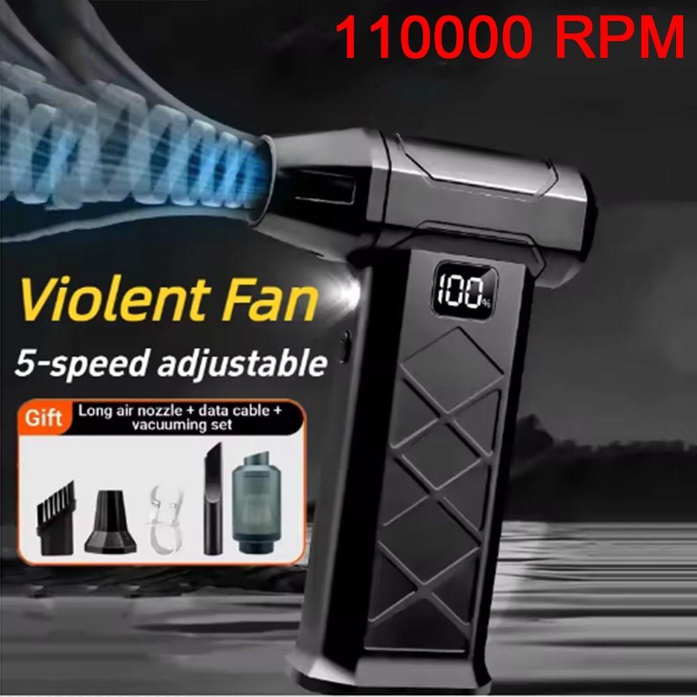 Digital Display Handheld Turbo Violent Fan 110000 RPM Mini Electric Air Blower  Blowing Snow