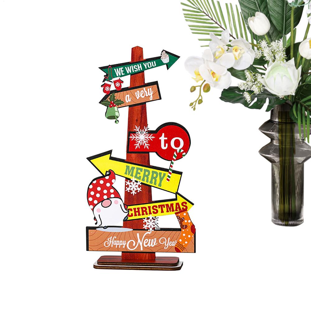 Wooden Christmas Trees Tabletop Decoration Rustic Wood Tiered Tray Decor Table Centerpiece Scene Accessories for Mantle Desktop