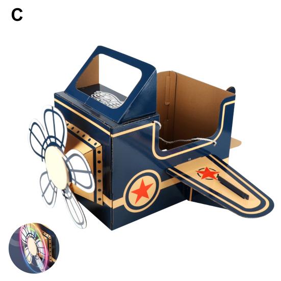 Cardboard Cosplay Toy Hands-on Skill Lovely Wearable Airplane Carton Cartoon Performance Costume Toy for Child