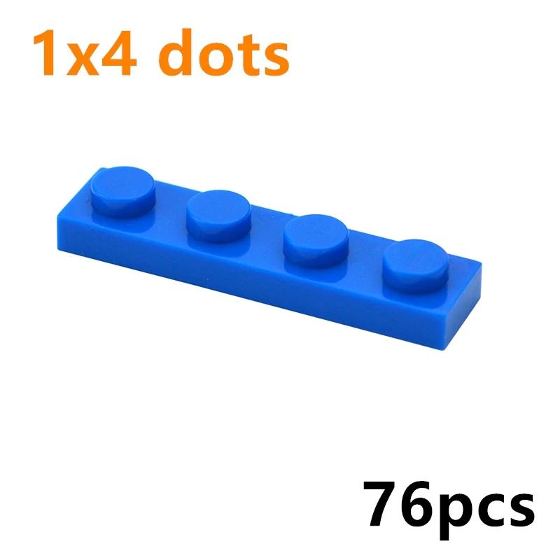 76Pcs DIY Building Blocks Thin Plate 3710 Figures 1x4 Dots Bricks Construction Creative Size MOC Compatible With Toys for Kid