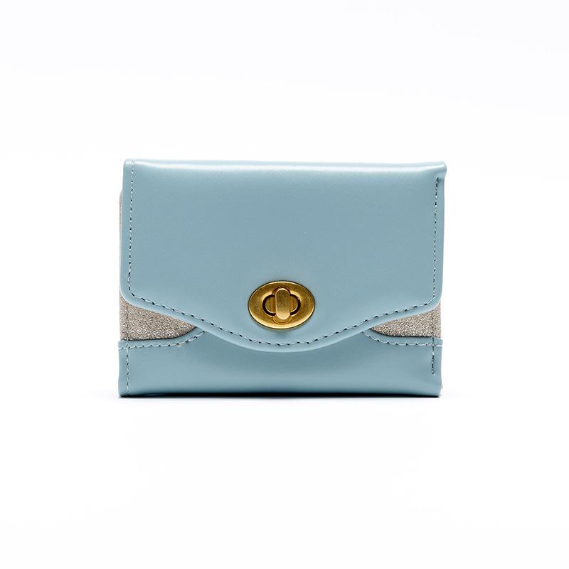 Women's short wallet, cute large capacity, multi-card position, simple ins student lock 30% off change bag tide