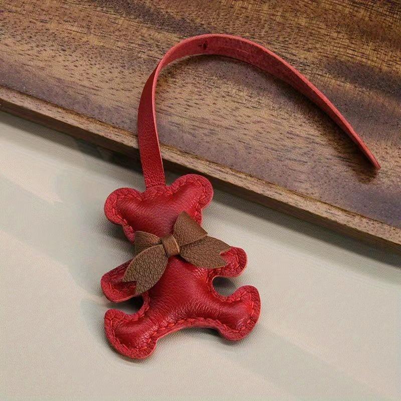 Cartoon PU Animal Key chain Cute Bear Keyring For Women Keychain Backpack Pendant Ornaments Girls Gift
