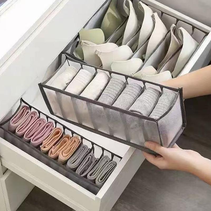Scatola portaoggetti in tessuto pieghevole multifunzione stile cassetto per biancheria intima e calzini