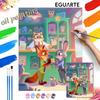 Digital Oil Painting Art Kit Fox And Rabbit Handmade Coloring Painting Home Decor