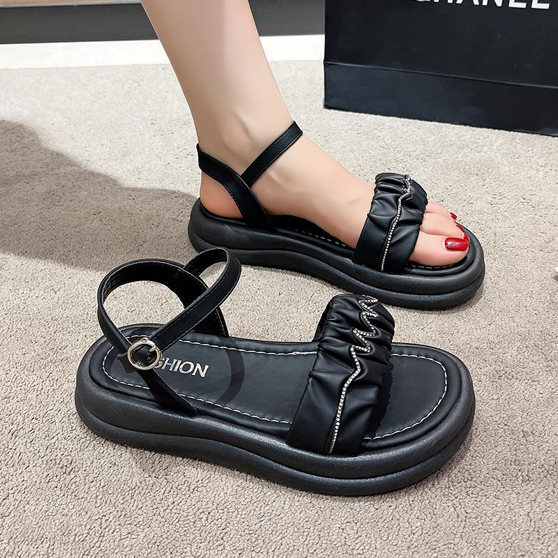Summer Women Gladiator Sandals Platform Cross-toe Sandals Comfortable Muffin Casual Women's Shoes Luxury Sandales Plates