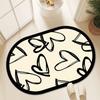 Love red door mat bathroom diatom mud absorbent floor mat door mat simple Internet celebrity atmosphere