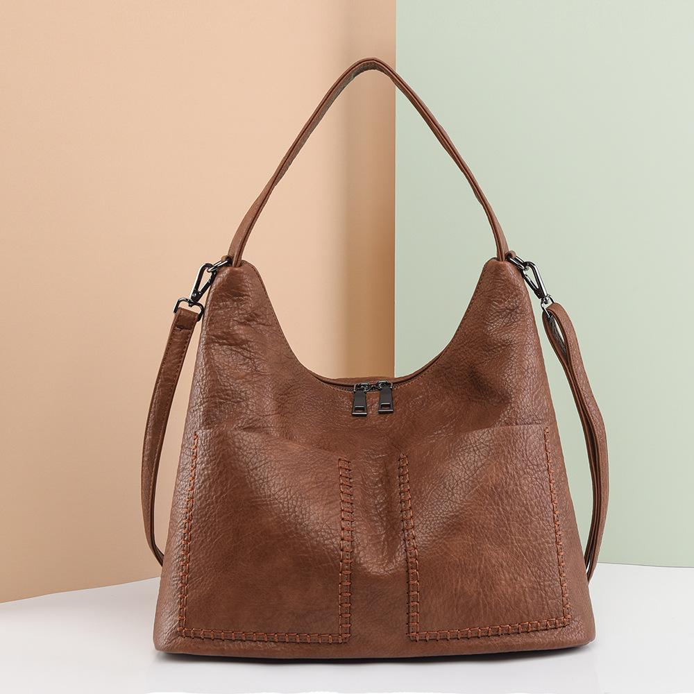 Tote Bag, New Women's Bag, Fashionable, Simple, Large Capacity Commuting Bag, Lazy Style, Retro Shoulder Bag