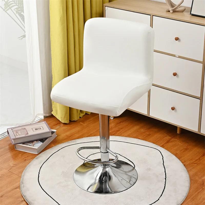 1PC Pu Leather Bar Stool Chair Cover Elastic Waterproof Short Back Office Chair Slipcover Stretch Dining Chair Cover for Party