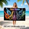 Music Guitar Theme Beach Towel Personalized Custom Name & Text Soft Quick Dry Beach Towel for Swimming Travel