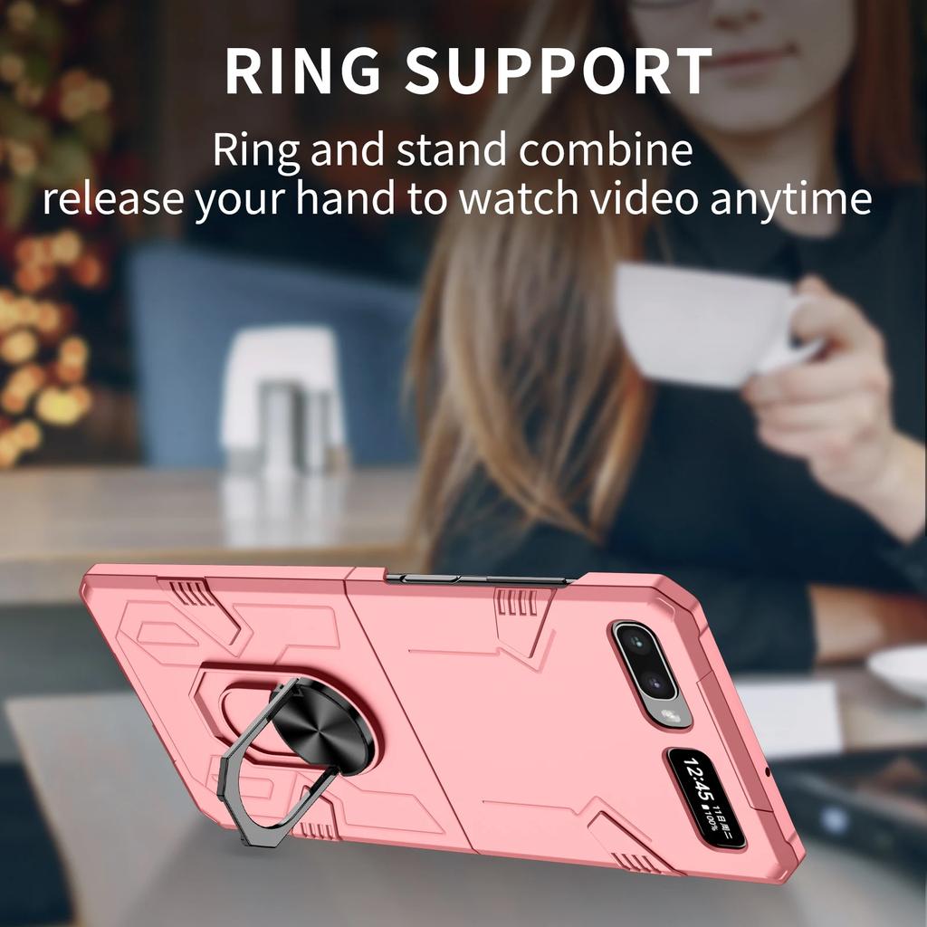 Anti-Drop Finger Ring Folding Coque Case for Samsung Galaxy Z Flip 3 5 2 Flip5 Flip2 Flip4 Flip 4 Flip3 5G Hard Cover Fundas