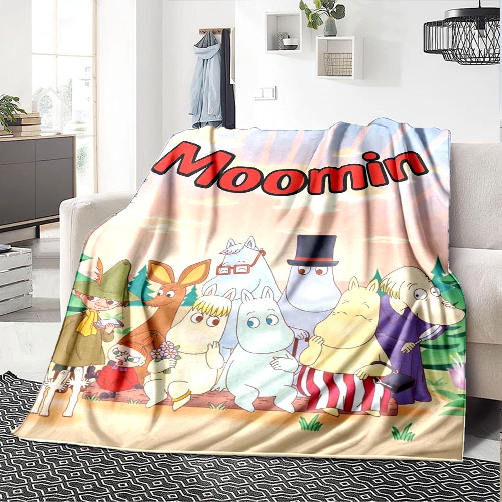 Moomin Temalı Baskılı Battaniye - Kanepe, Yatak, Seyahat ve Dış Mekan Kullanımı İçin Mükemmel | Makinede Yıkanabilir, Rahat ve Dayanıklı.