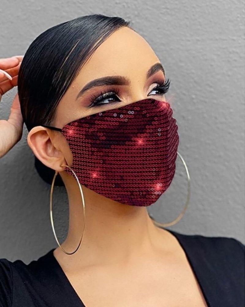 1PC Sequins Cosplay Face Cover Breathable Washable and Reusable Mouthcover