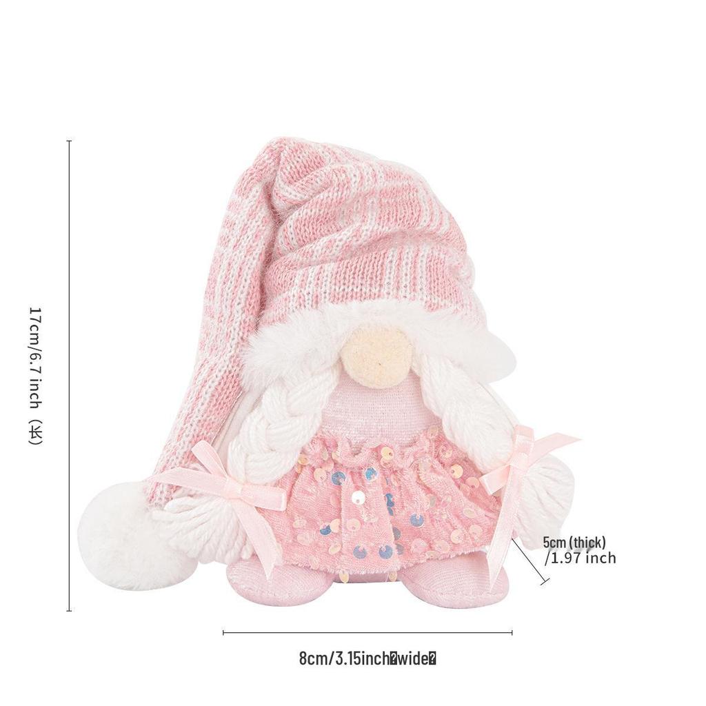 High-end Knitted Christmas Gnome Plush Ornament with Pointed Hat