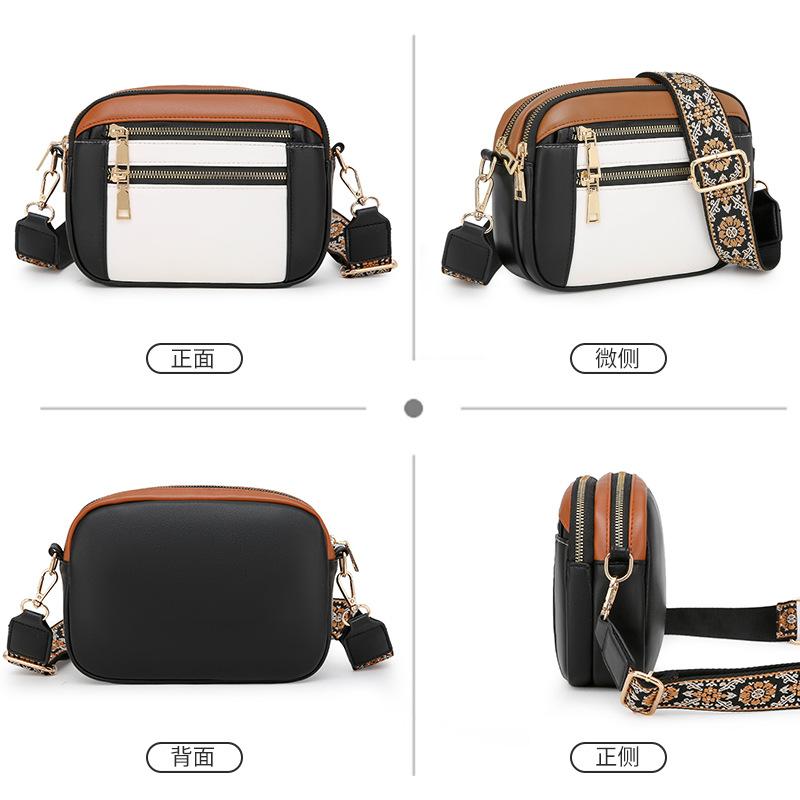 Versatile Casual Pu Women'S Bag, Simple And Advanced Shoulder Bag, Large Capacity Wide Shoulder Strap, Messenger Bag Tide