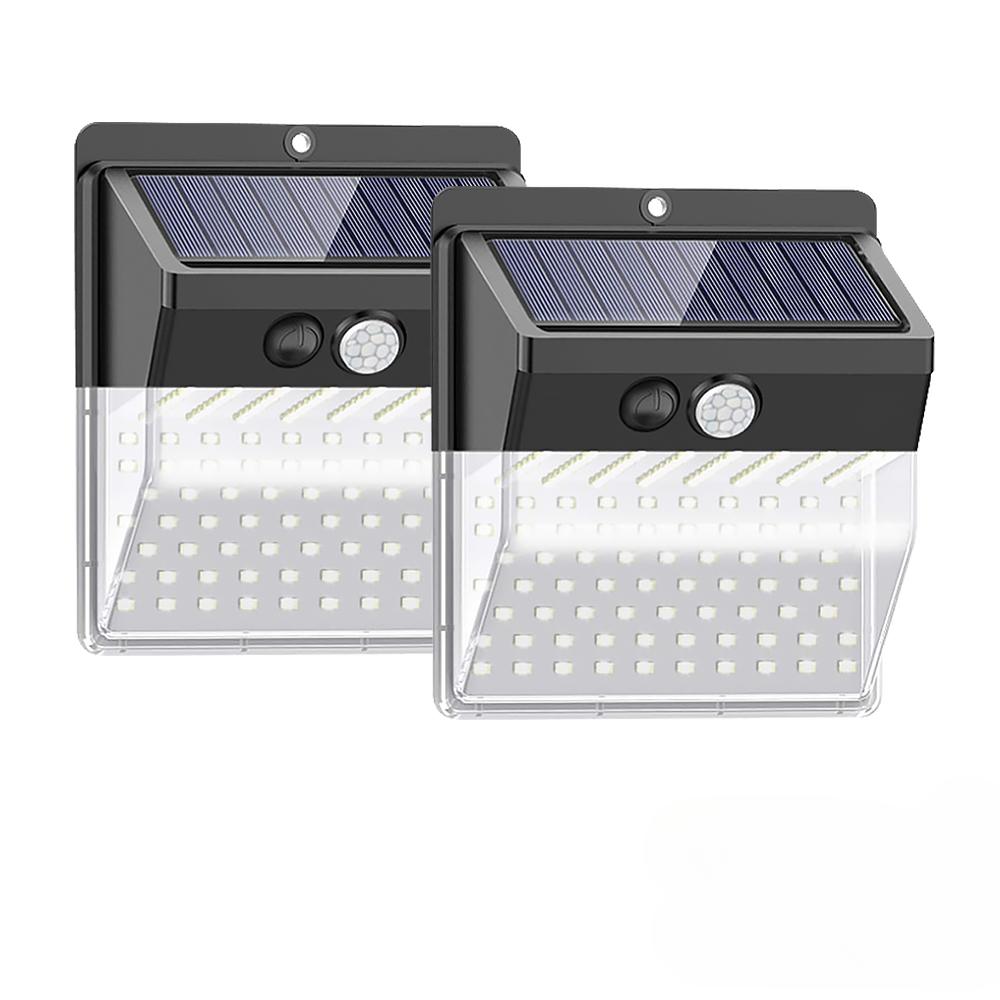 

172 светодиодных солнечных фонарей, наружный супер яркий 3-режимный датчик движения, настенный солнечный светильник с широким углом обзора 270 градусов, охранное освещение 2PCS