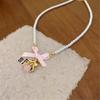 Bohemian Bowknot Pendant Necklace Elegant Choker Pearls Beaded Charm Necklace Neck Chain Fashion Summer Jewelry Gift