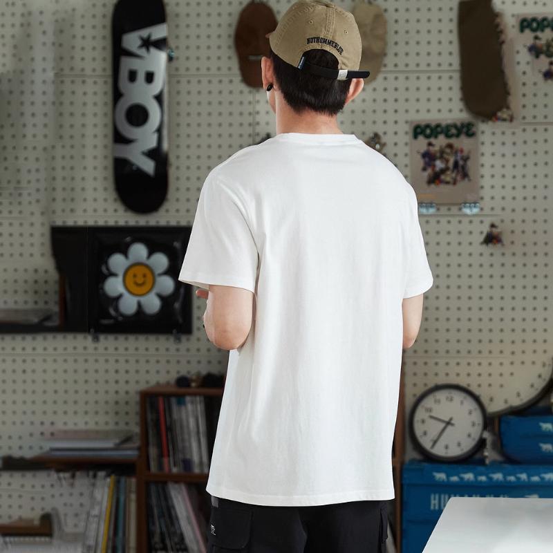 Li-Ning Comfortable Letter Round Neck Pullover Short Sleeve T-Shirt Men Tops White AHSU867-2