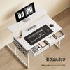 Maihail 80cm Wide Compact Computer Desk with PC Study Desk with Height Adjustable Monitor Suitable for Single White Drawer, Desk, Hooks, Arm, Living,