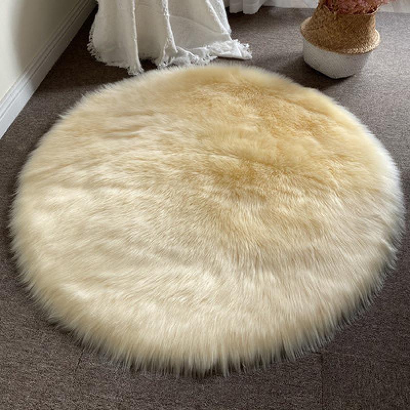 

Round Imitation Sheepskin Rug & Yoga Mat for Living Room, Bedroom, or Chair Cushion 30cm