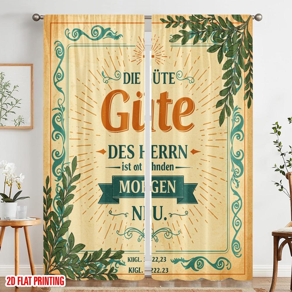 2 Stück 2D Flachdruck Vorhang Seine Barmherzigkeit ist jeden Morgen neu Polyesterstoff ohne Strom Saisonal Party- & Feiertagsdekor