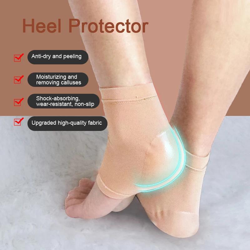1Pair Silicone Heel Protector Feet Skin Care Socks Sleeve Feet Pads for Heel Relief Plantar Fasciitis Heel Pain Reduce Pressure