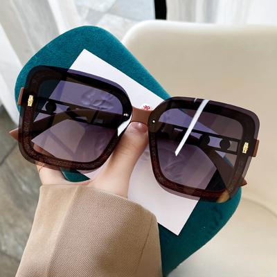 Large Square Frame with Glitter Powder, High-end Polarized Sunglasses for Women, Xiaohongshu Internet Celebrity Trendy Sunglasses