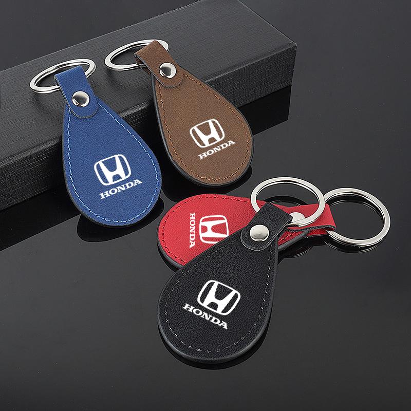 Leather Motorcycle Keychain Holder Keyring Pendant For Honda Mugen Power Civic Accords CRV Hrv Jazz CBR VTEC VFR Accessories IP8