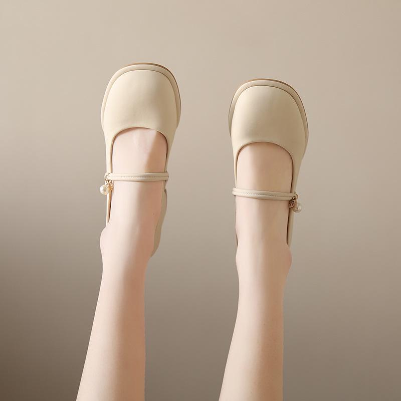 2025 Summer Fashion: Women's Retro Chunky Heel Mary Jane Shoes with Sweet Square Toe and Buckle Strap