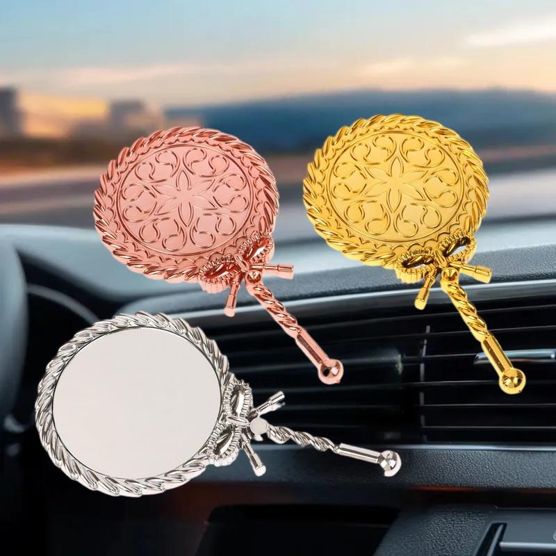 Portable Vintage Handheld Makeup Mirror Hand Hold Round Cosmetic Mirrors European Style Noble Ancient Court Mirror Beauty Tool