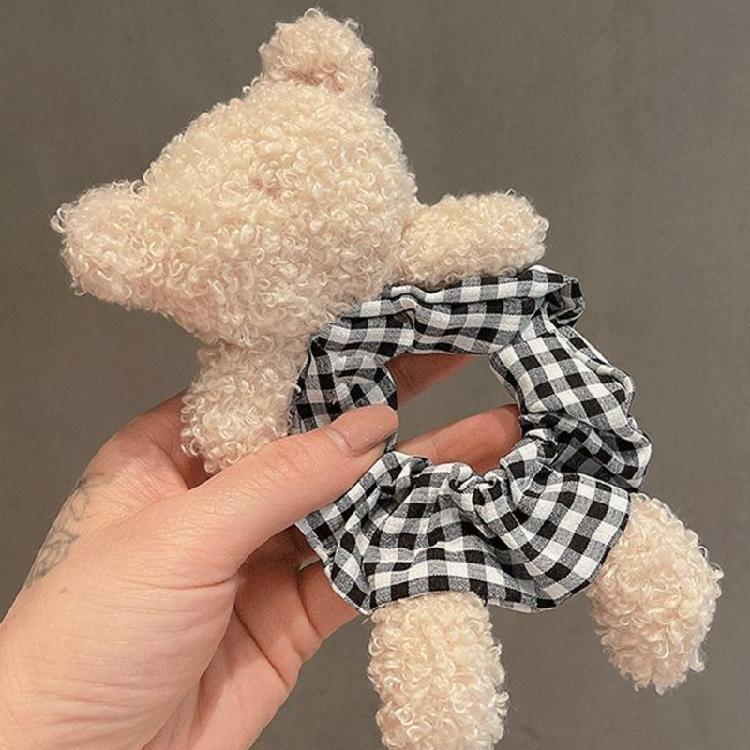 Girls Plush Rabbit Hair Rope Lovely Fluffy Scrunchies Cartoon Bear Elastic Bands