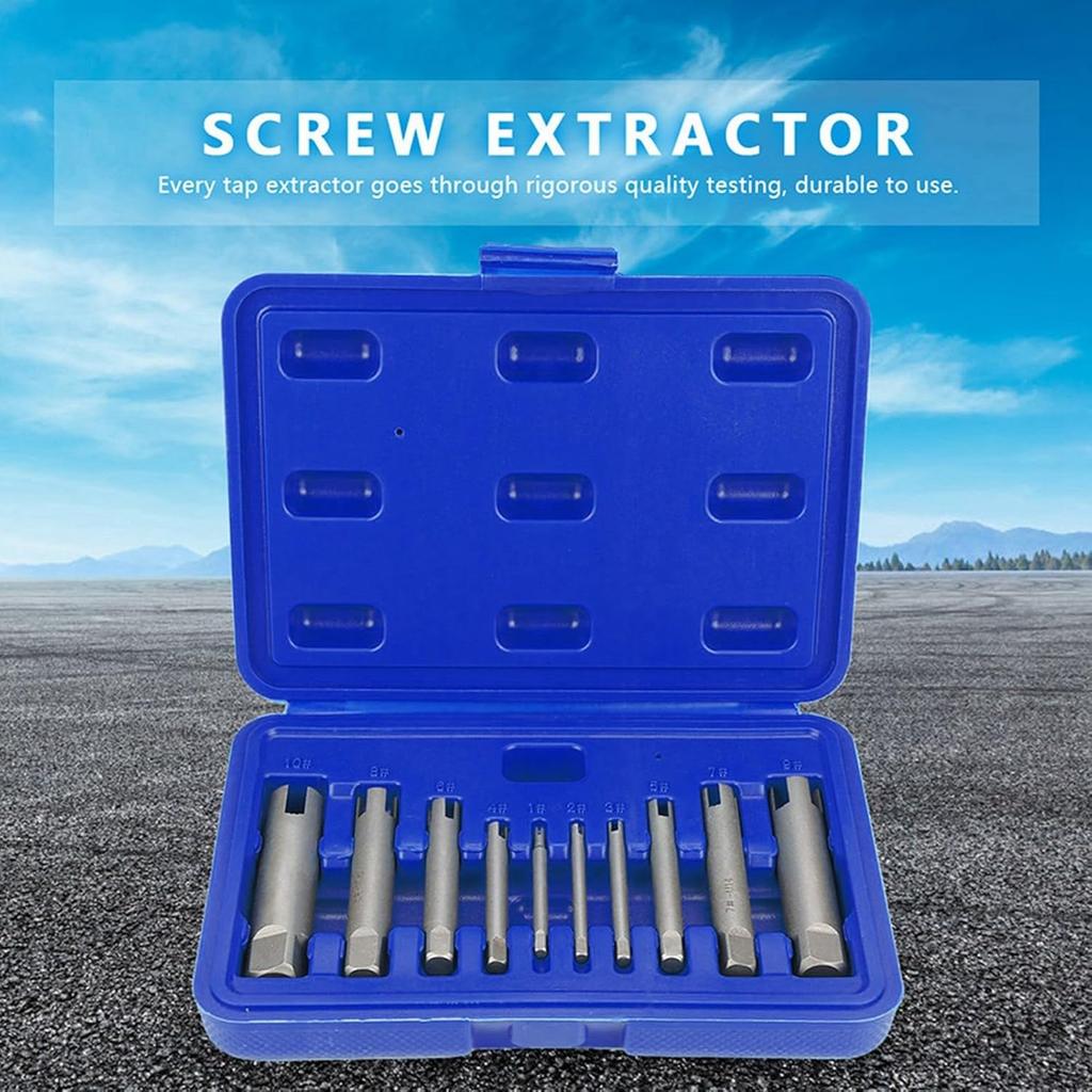 Tap Extractor 3/4 Flute Broken Tap Extractor, Screw Extractor Head Screw Remover Damaged Screw Extractor Set for Industrial Screw Bolt Removal Home