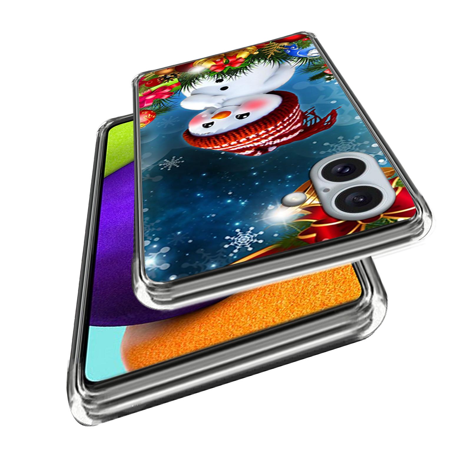 

For iPhone 16 Case Christmas Pattern Printing Soft TPU Phone Cover Style E