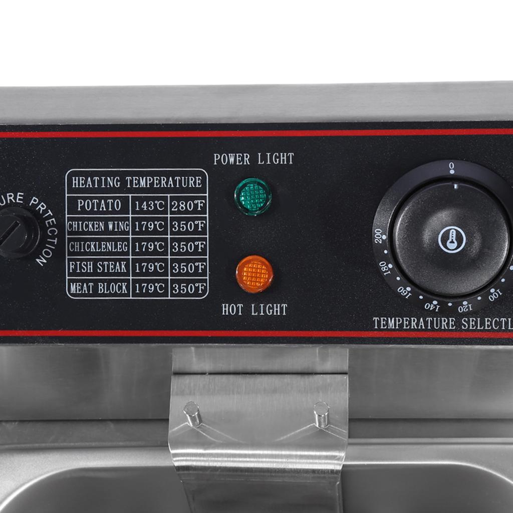 Ticari Profesyonel 12L Paslanmaz Çelik Çift Derin Hazneli Elektrikli Fritöz