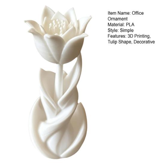 Office Ornament 3D Tulip Printed Figurine Integrated Shape Decorative Molding PLA Small
