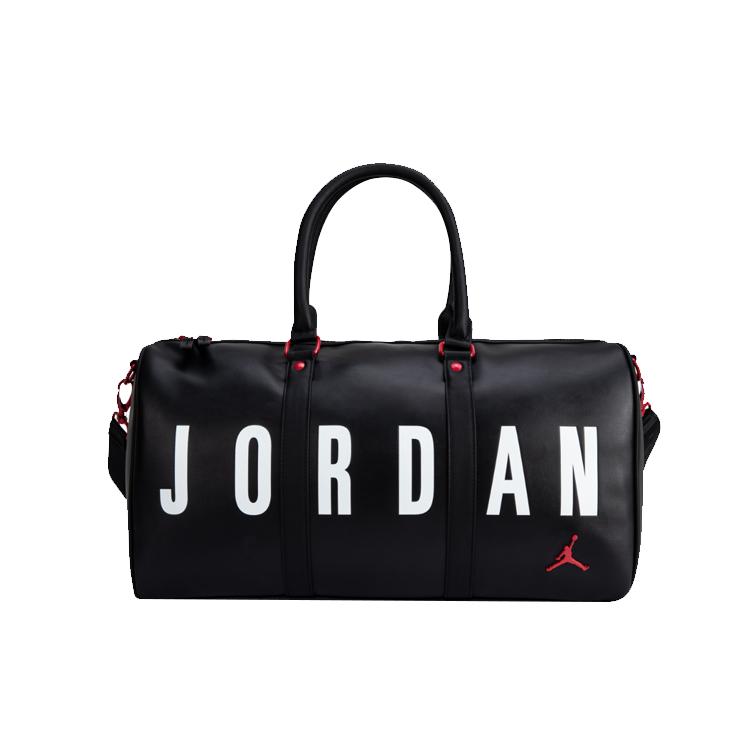 Jordan Letter Logo Print Polyester Travel Gym Bag Medium Unisex bags Black JD2343014AD-001 Black