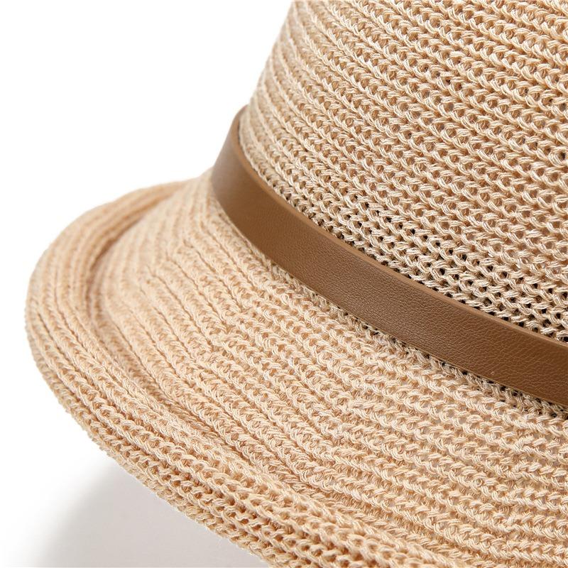 Linen hat women's summer sunscreen thin hat dome bucket hat fashion versatile sunshade beach top hat