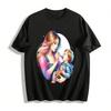 Warm Parent-Child Time Ice Cream Feeding Print Top For Family Pure Cotton T-shirt